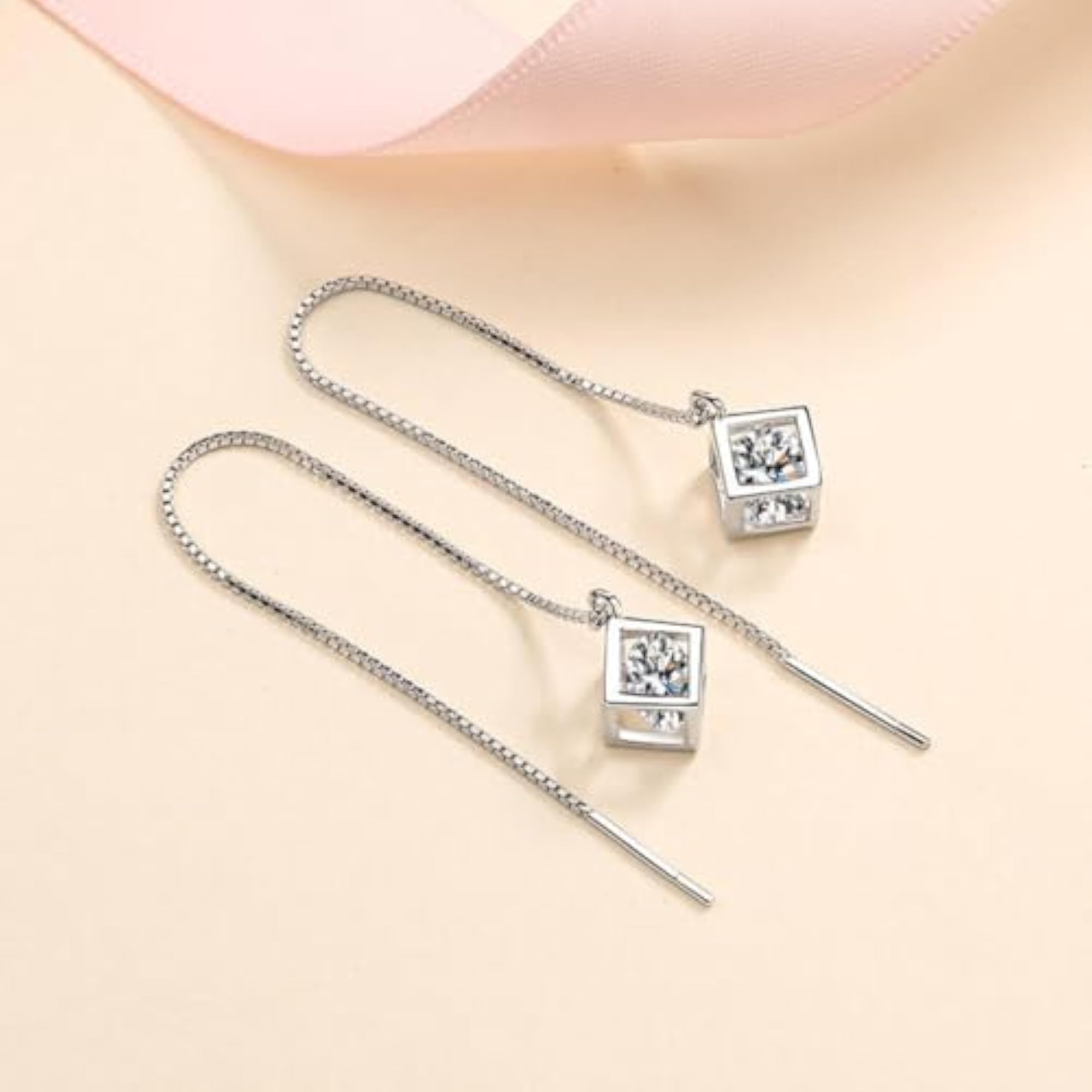 Women's 1-2 ct/pair Twilight Glimmers Sterling Silver Moissanite Earrings